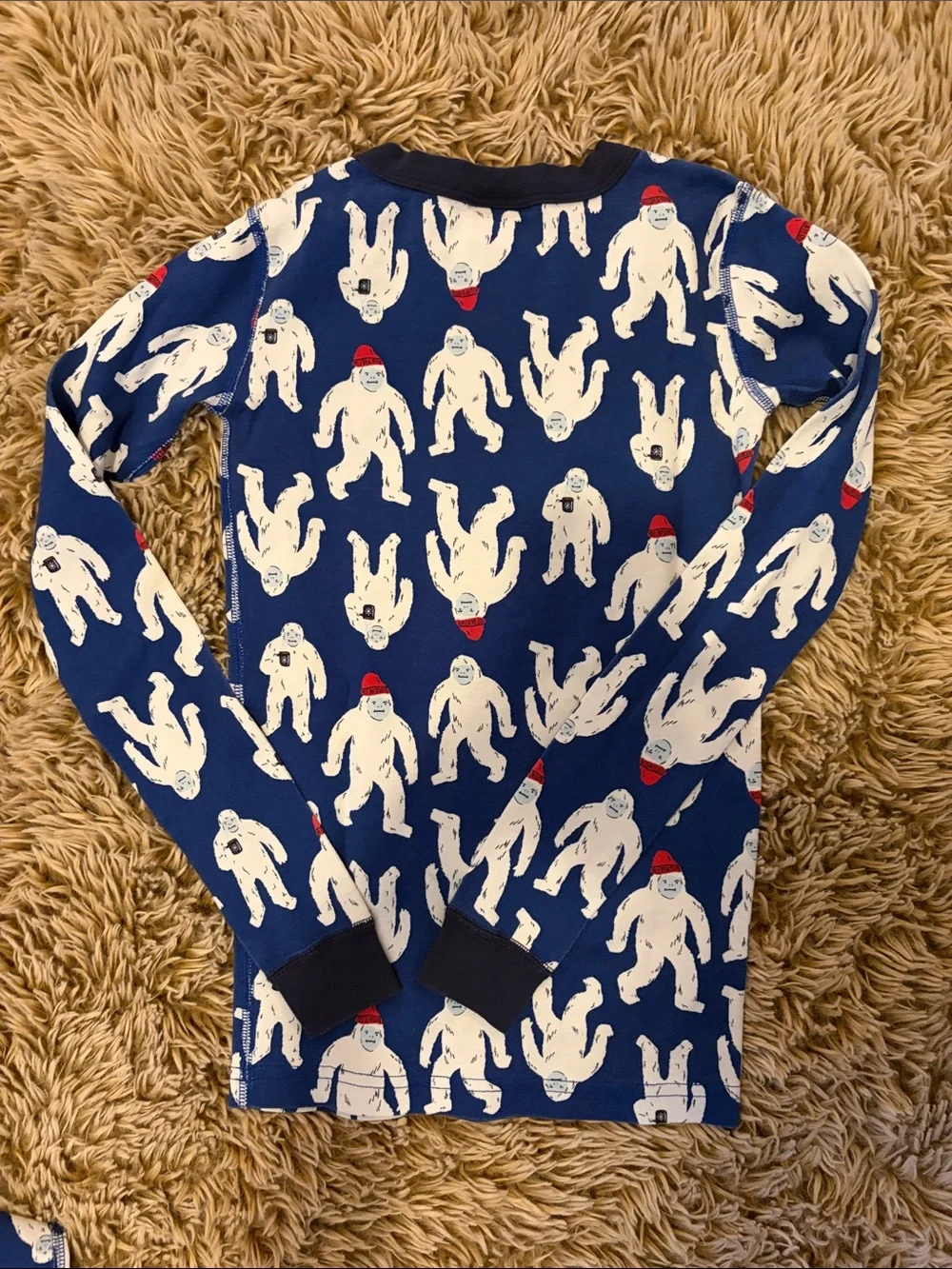 Hanna Andersson Navy Yeti Print Pajama Set Kids Unisex Size 12